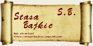 Staša Bajkić vizit kartica
